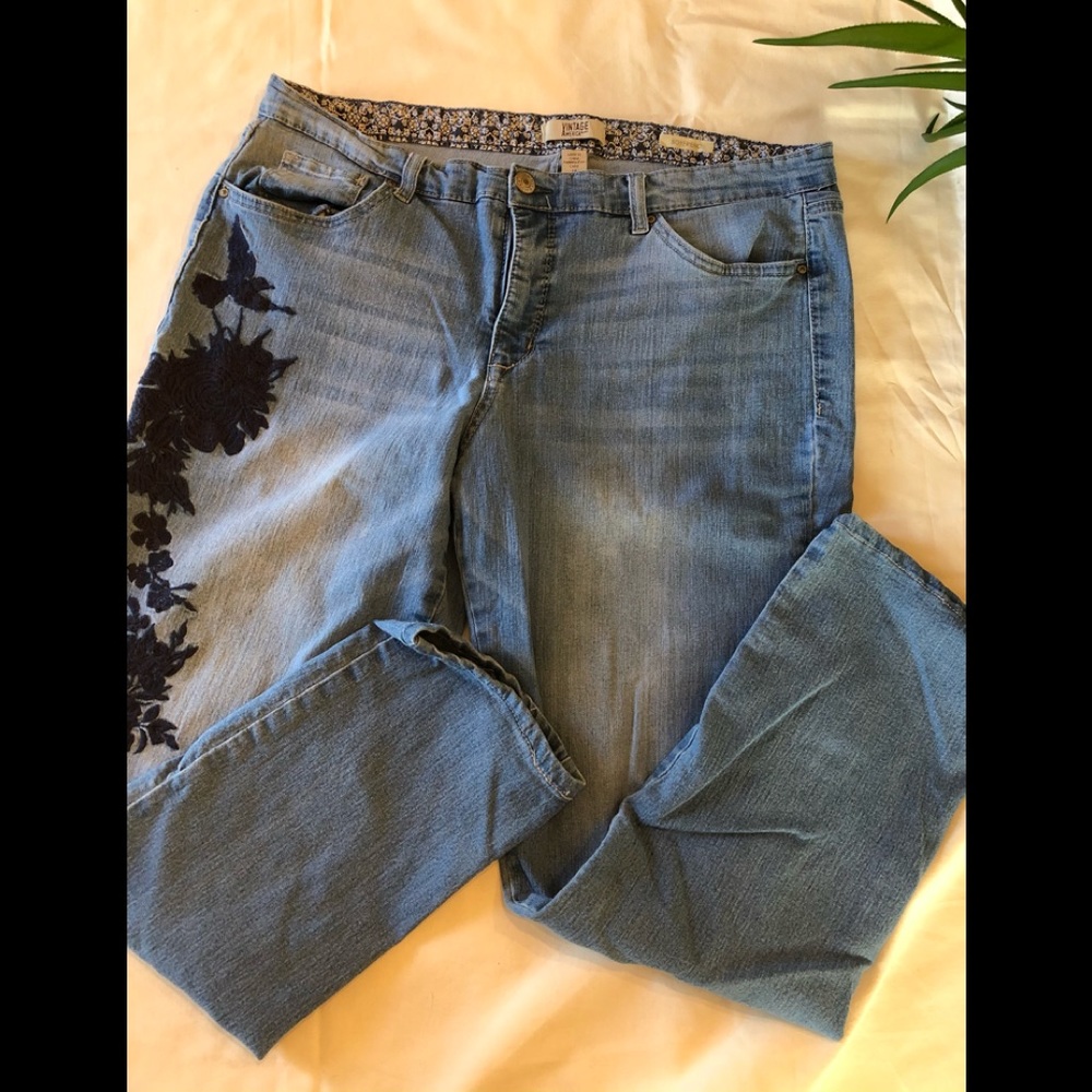 Vintage America embroidered jeans